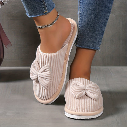 Chloe | Schattige Bowknot Zachte Zool Fuzzy Slippers | Knusse Winter Indoor Slippers