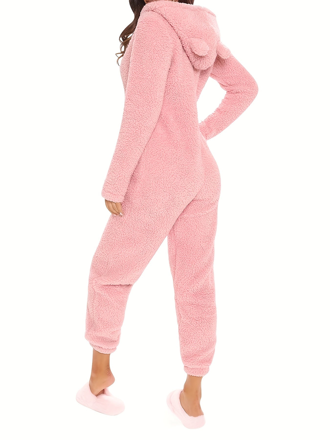 Luna | Warme Fleece Hoodie Jumpsuit met Lange Mouwen en Rits