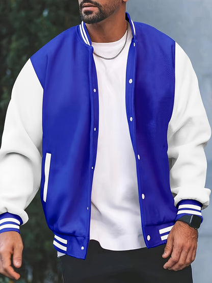 James | Casual Varsity Jacket met Kleurblokken en Baseball Kraag