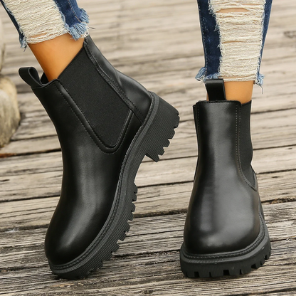 Beloria - Dames Chelsea Boots van Leer met Treklussen