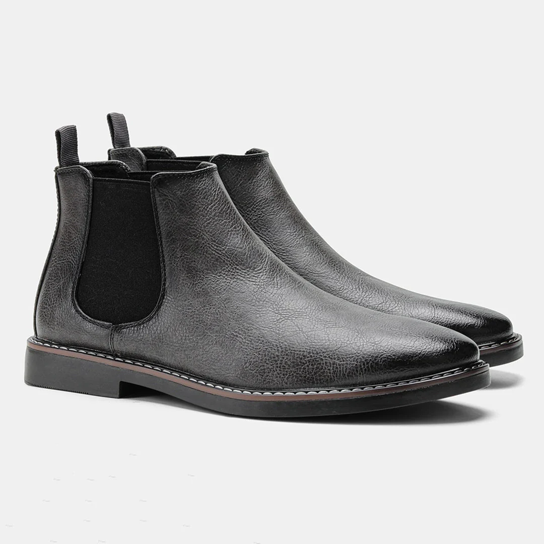 BootLux - Heren Leren Chelsea Boots met Elastische Zijpanelen en Antislip Zool