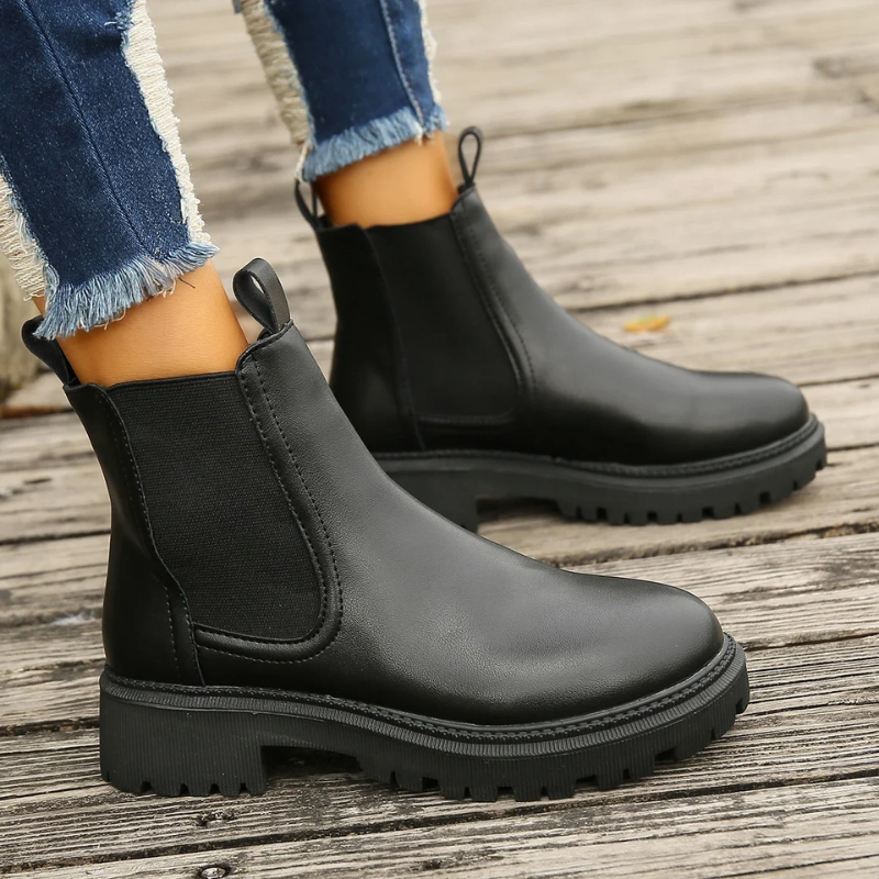 Beloria - Dames Chelsea Boots van Leer met Treklussen