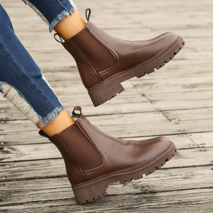 Beloria - Dames Chelsea Boots van Leer met Treklussen