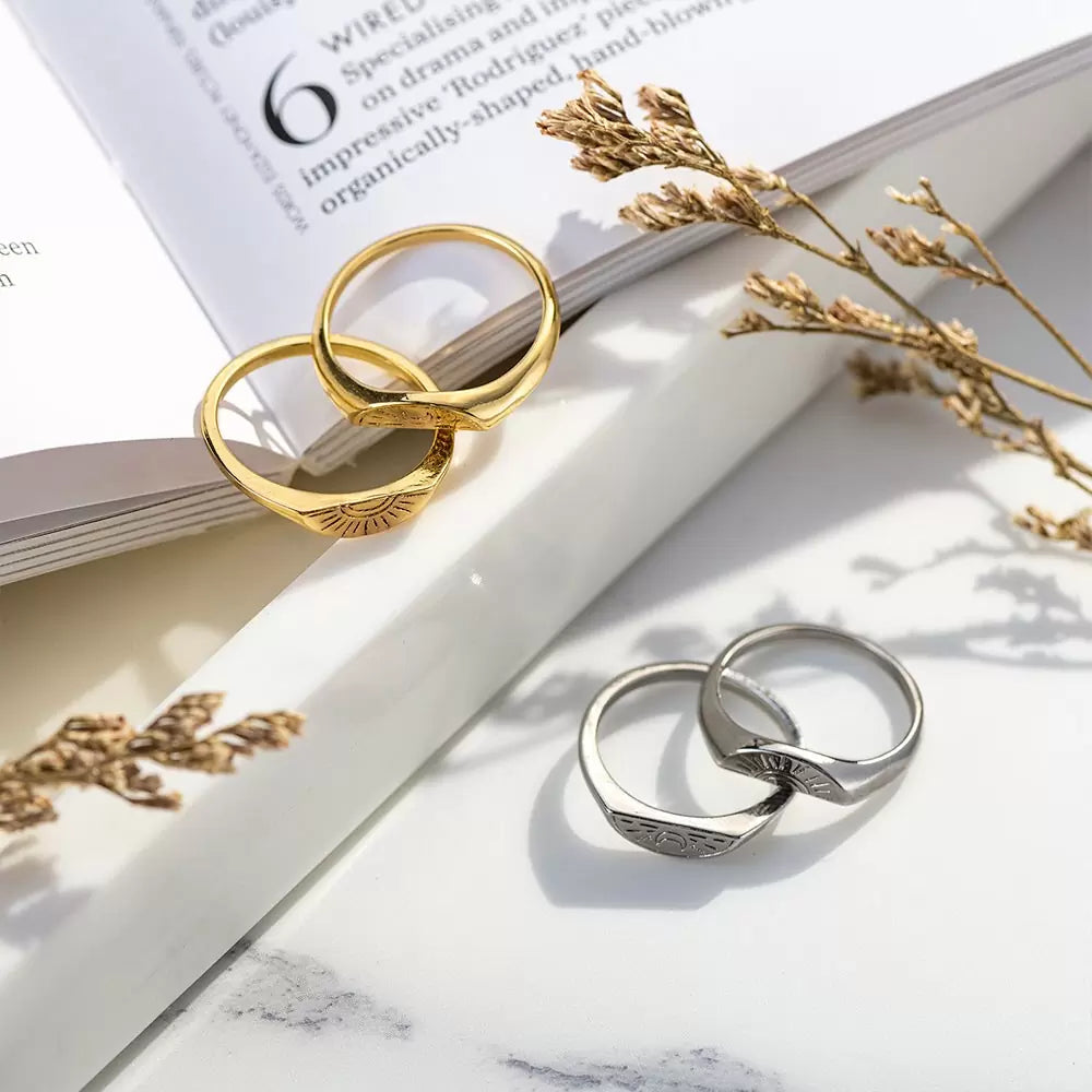 Luna & Sol | Zonnige en Maangelijke Ringen - Symbolische Belofte Ringen voor Koppels en Vrienden