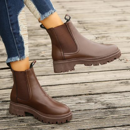 Beloria - Dames Chelsea Boots van Leer met Treklussen