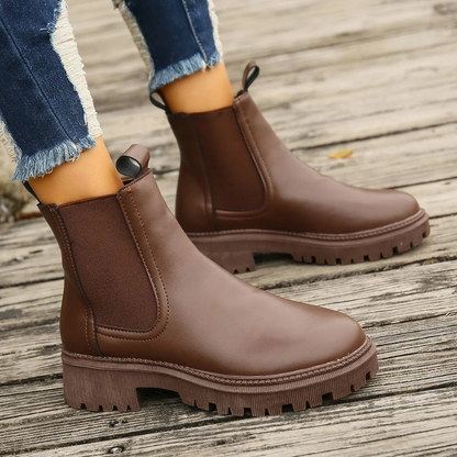 Beloria - Dames Chelsea Boots van Leer met Treklussen