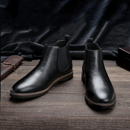 BootLux - Heren Leren Chelsea Boots met Elastische Zijpanelen en Antislip Zool