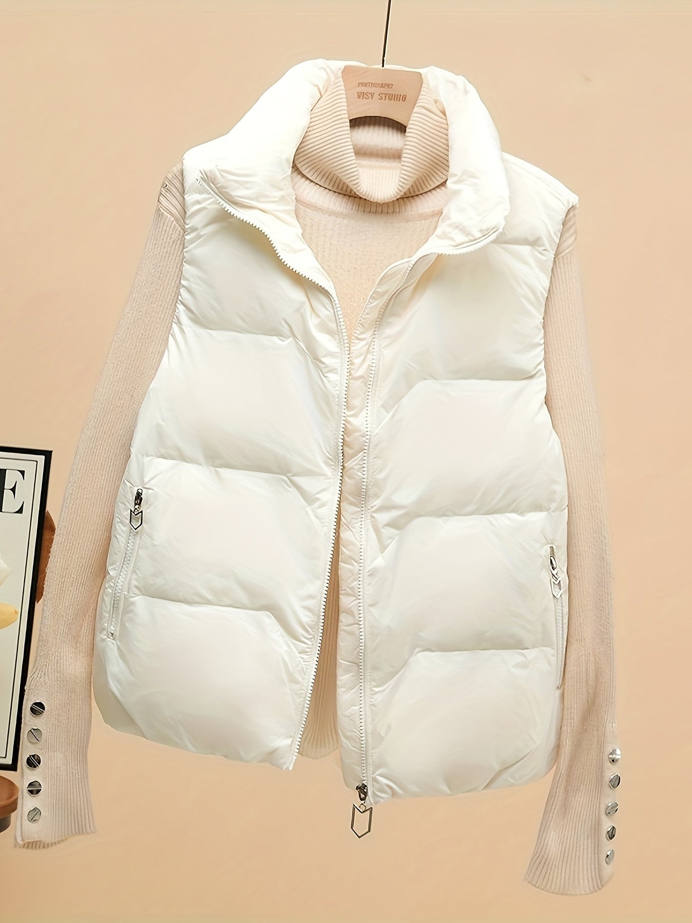 Lily | Solid Color Zipper Loose Vest Jacket