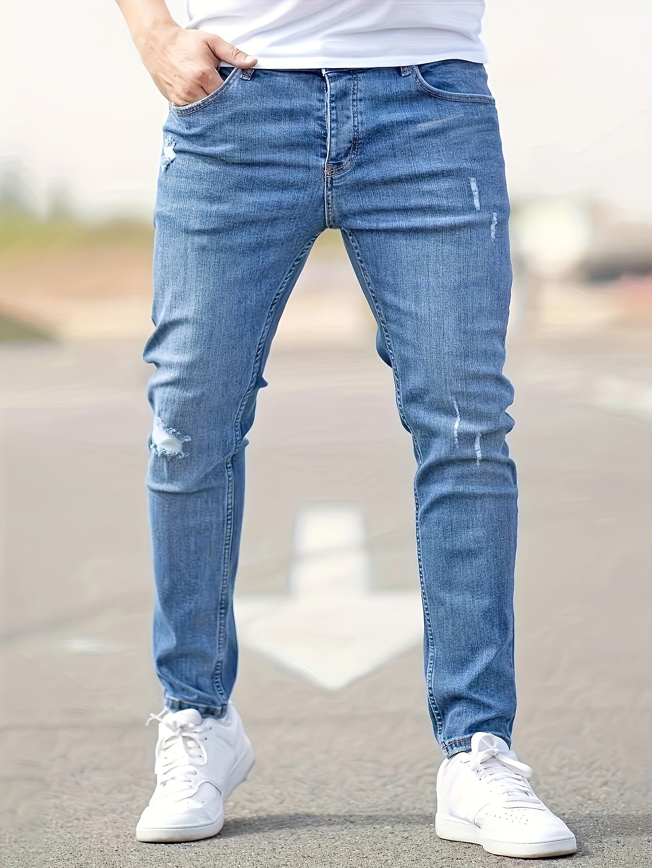 Benjamin | Slim-Fit-Jeans im zerrissenen Design mit mittlerem Stretch für Frühling und Sommer