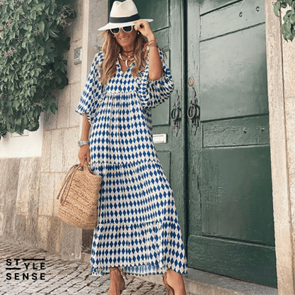 Aurora | Boho Maxi Jurk met Charmante Pofmouwen