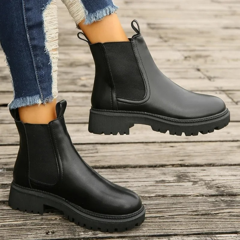 Beloria - Dames Chelsea Boots van Leer met Treklussen