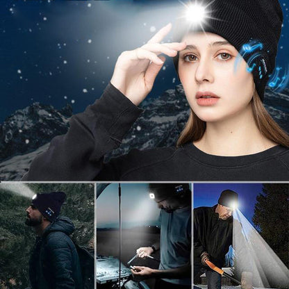 MultiBeanie | Multifunctionele LED en Bluetooth Warme Muts