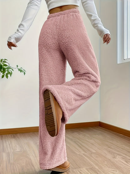 Amelia | Solid High Waist Fuzzy Pants