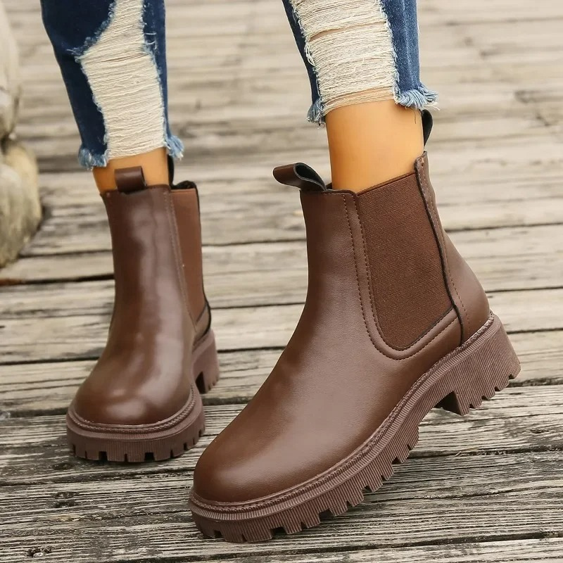 Beloria - Dames Chelsea Boots van Leer met Treklussen