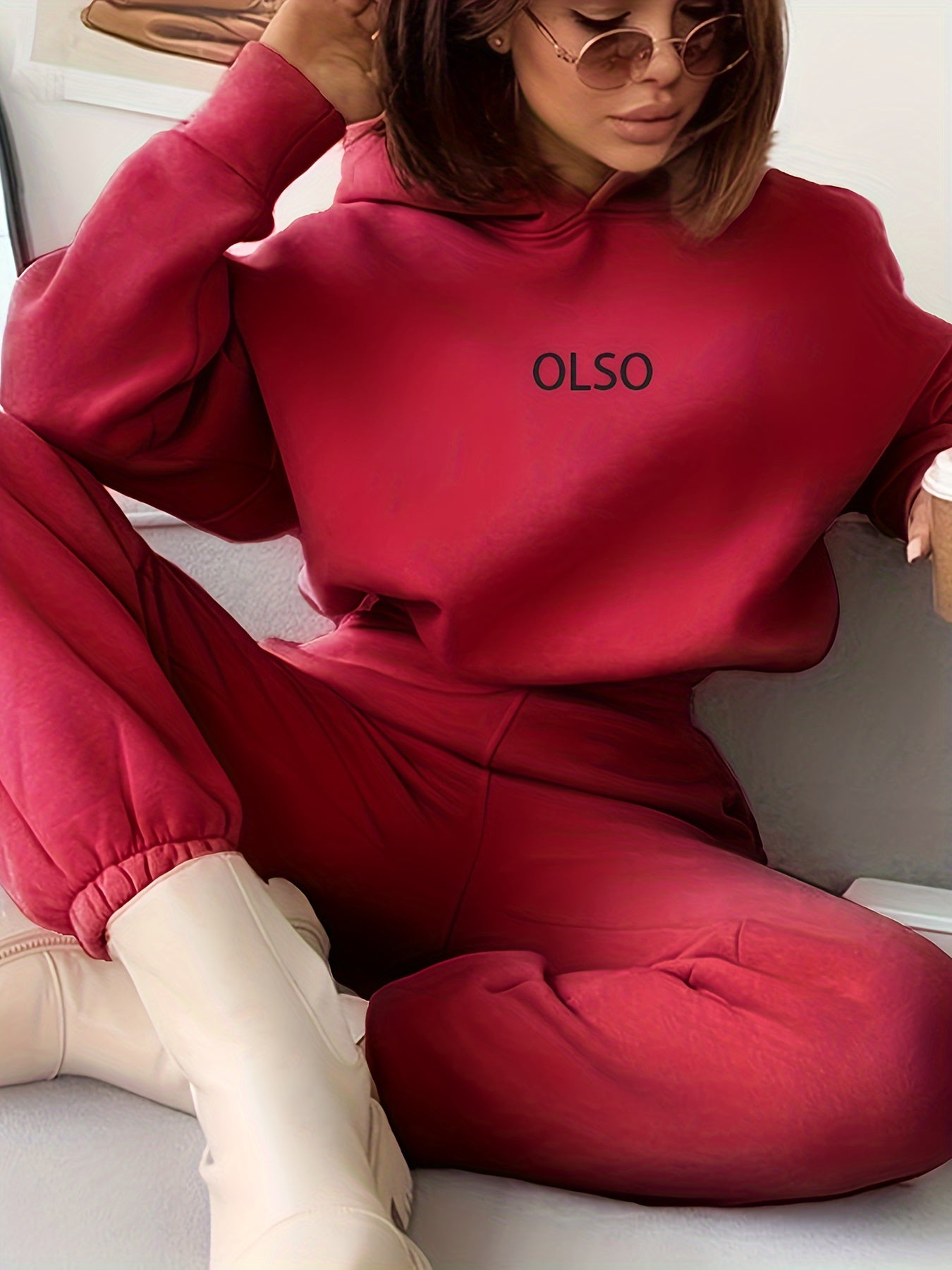 Emily | Olso Damen-Set | Lässiges zweiteiliges Set aus Kapuzenpullover und Jogginghose