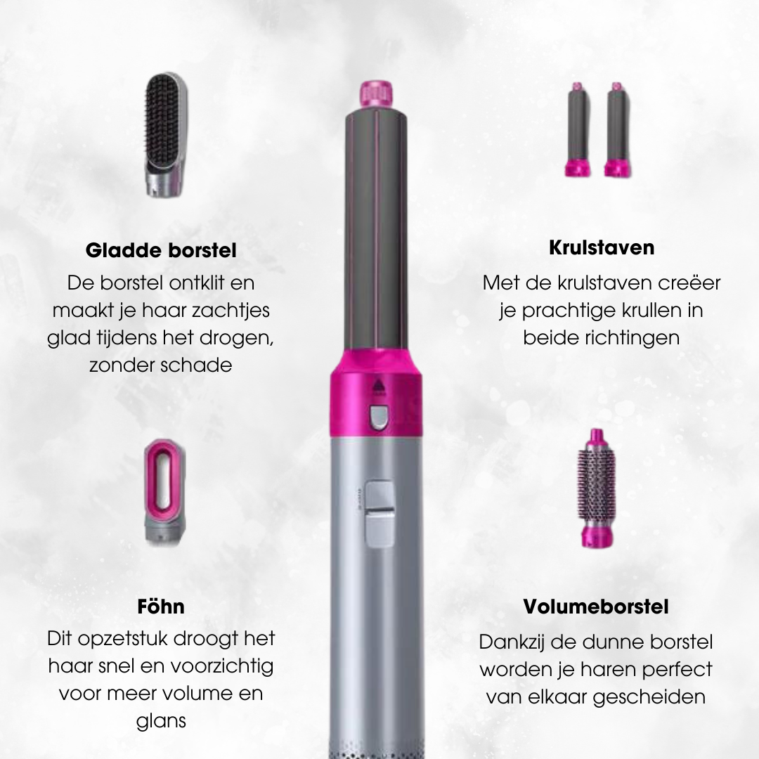 VITAHAAR 5-in-1 Haarstyler | Droog, krul & stijl zonder extreme hitte