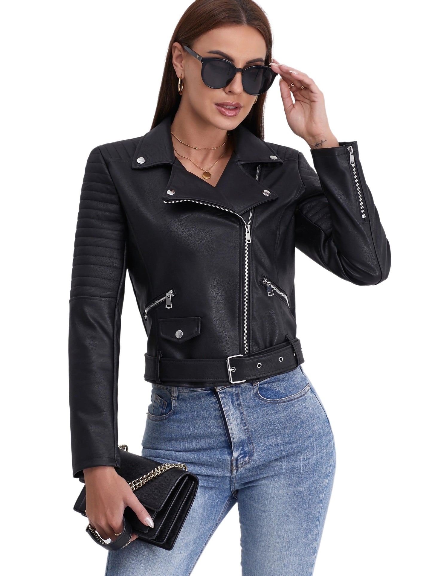 Emily | Schlichte Bikerjacke aus Leder