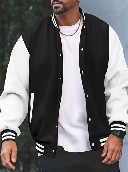 James | Casual Varsity Jacket met Kleurblokken en Baseball Kraag