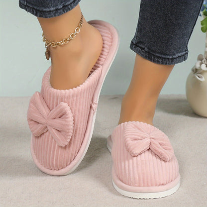 Chloe | Schattige Bowknot Zachte Zool Fuzzy Slippers | Knusse Winter Indoor Slippers