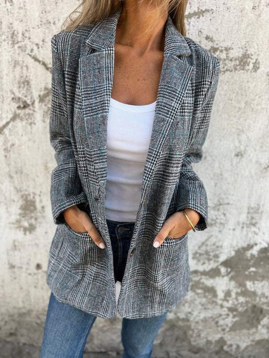 Danaya | Stijlvolle Dames Winter Geruite Blazer