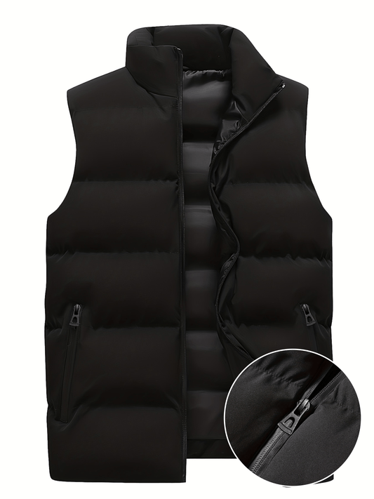 Oliver | Warm Winter Vest met Rits en Staande Kraag voor Herfst en Winter