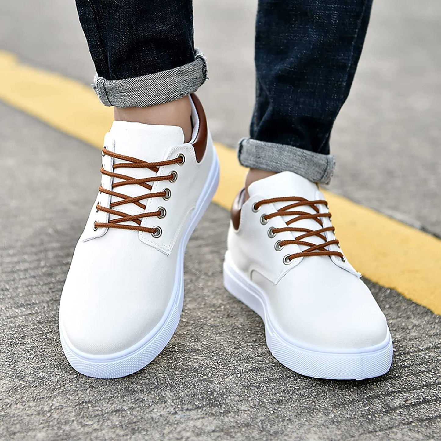 David Sneakers | Stoere herensneakers met witte zool