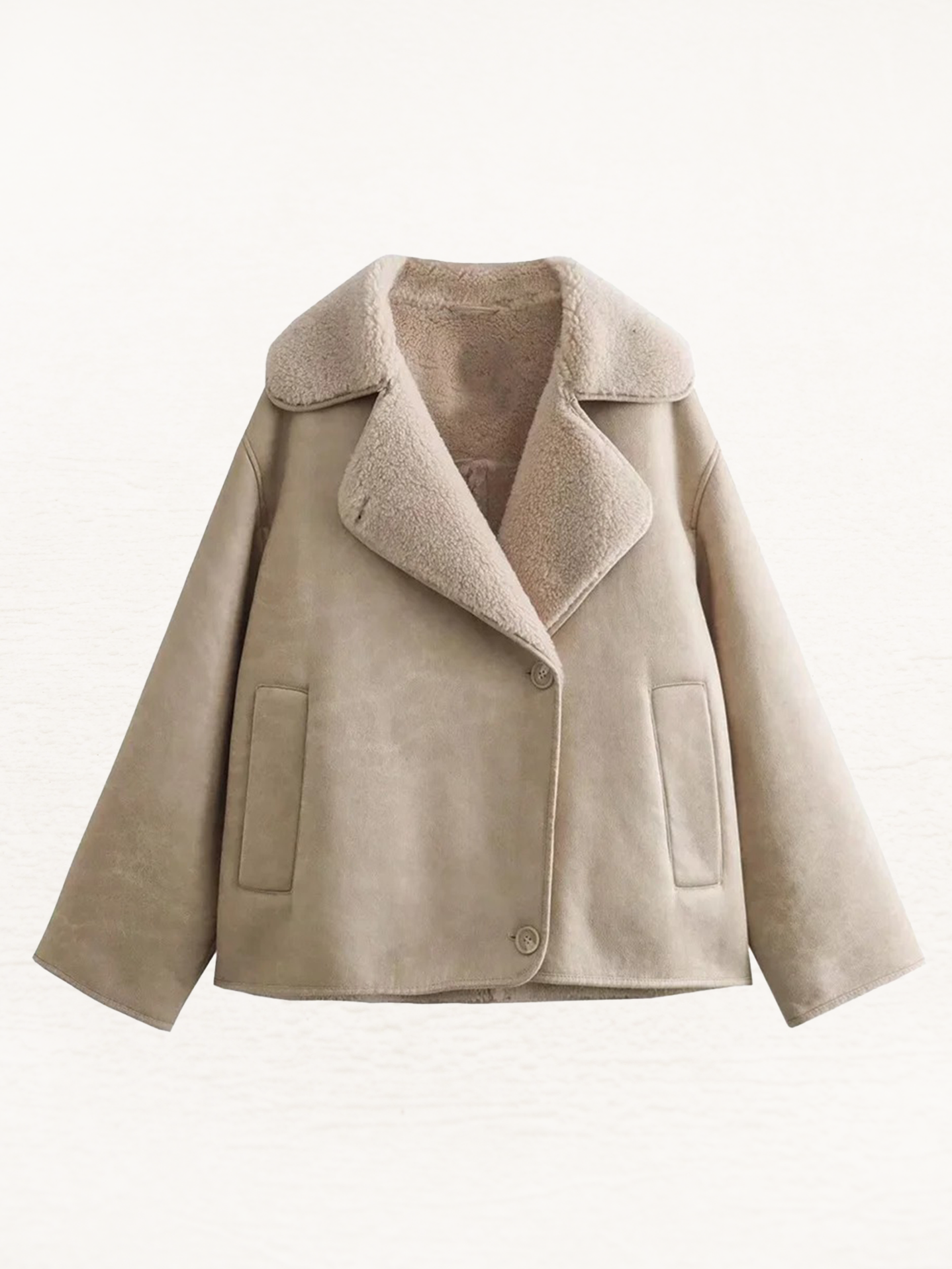 Brianna Borg Lined Jacket Dames | Leren Teddy Jas | Pilotenjas Vrouw