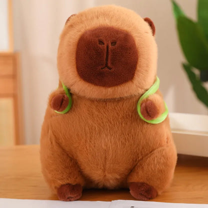 Kuscheliger Capybara mit Schildkröten-Rucksack – TurtleBuddy