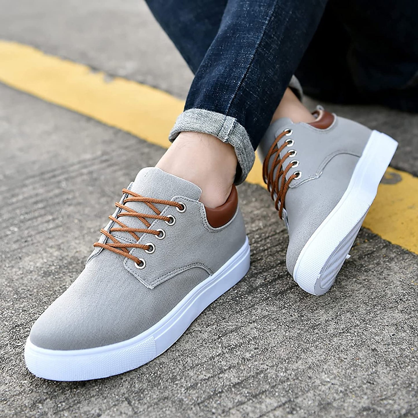 David Sneakers | Stoere herensneakers met witte zool