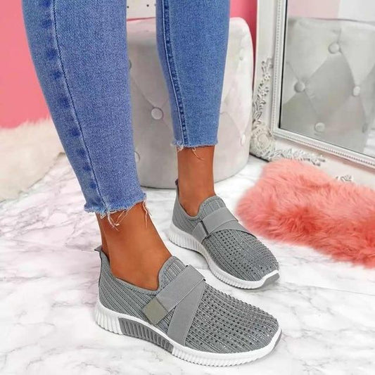 StrideEase Slip-On Damen-Sneaker mit Klettverschluss