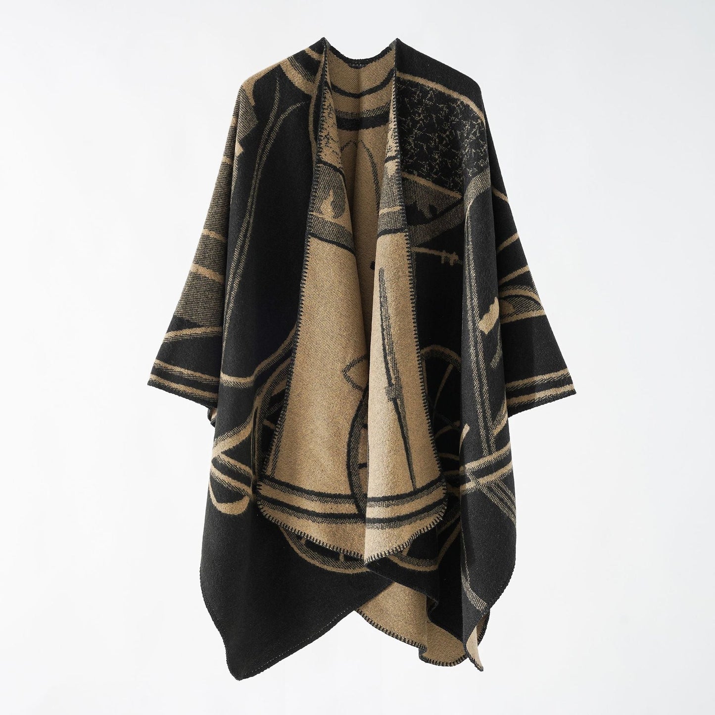 Natah - Gedessineerde Open Poncho