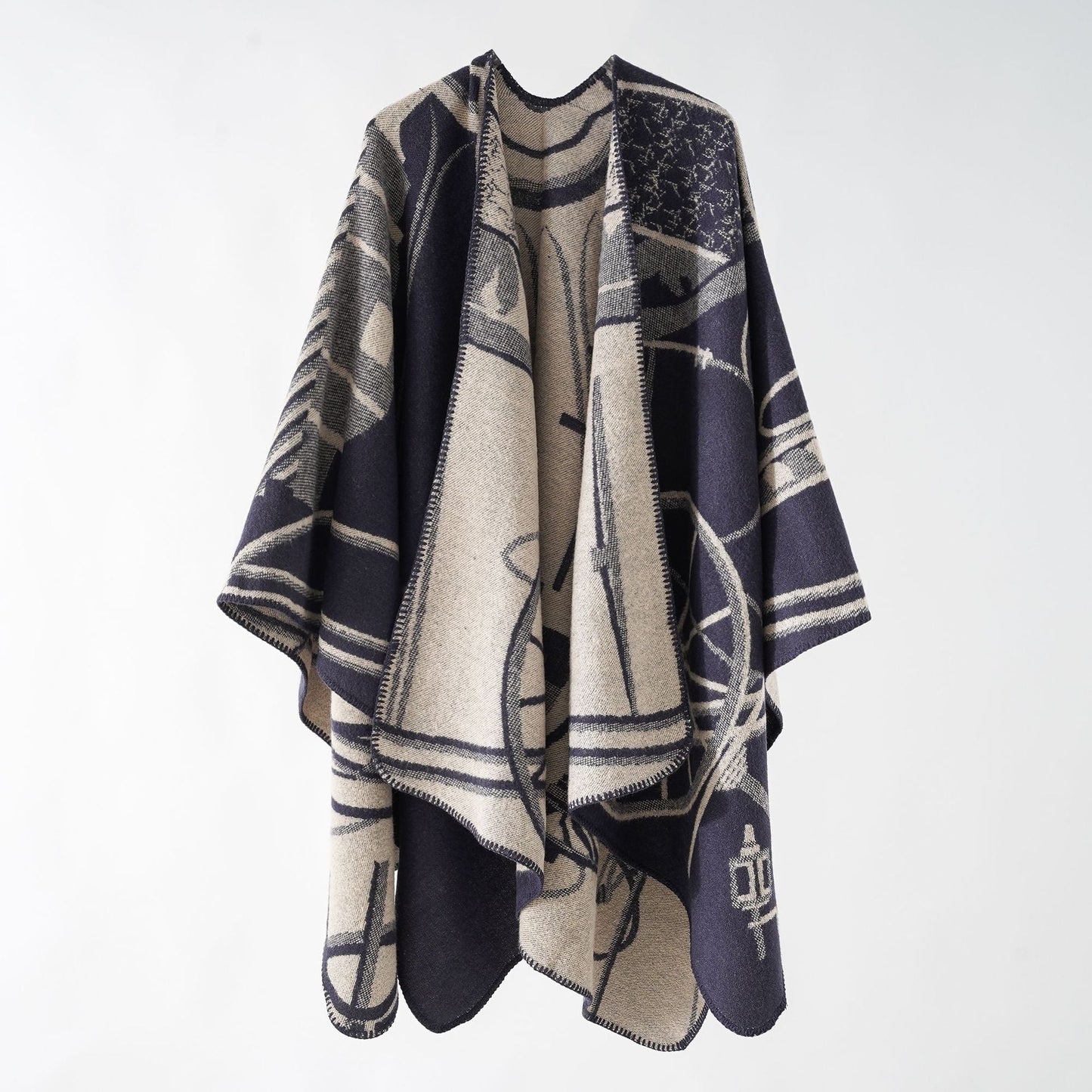 Natah - Gedessineerde Open Poncho