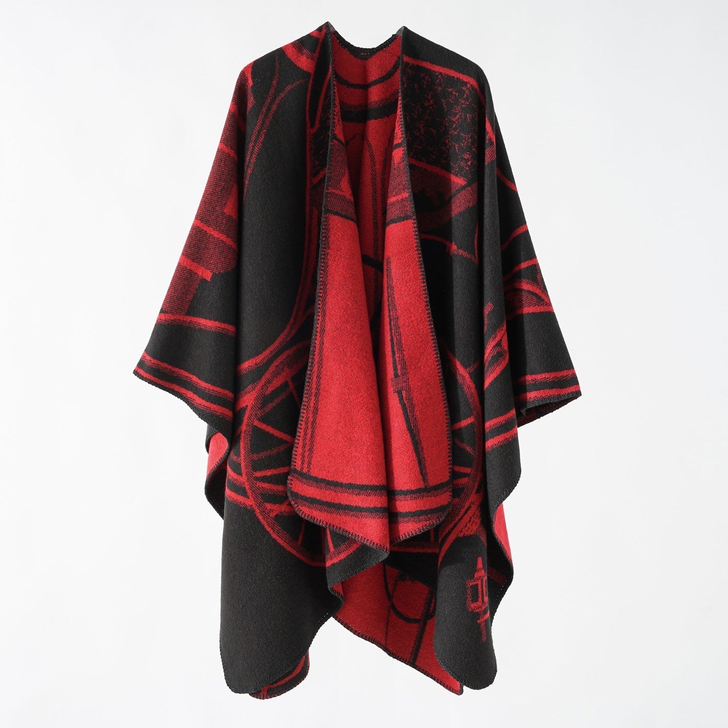 Natah - Gedessineerde Open Poncho