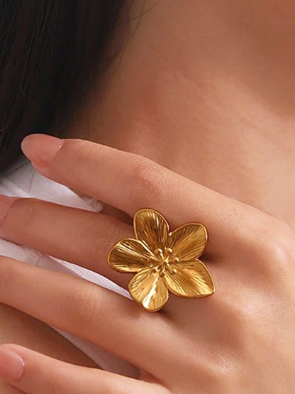 Rianne Flower Blossom Statement Ring Goud