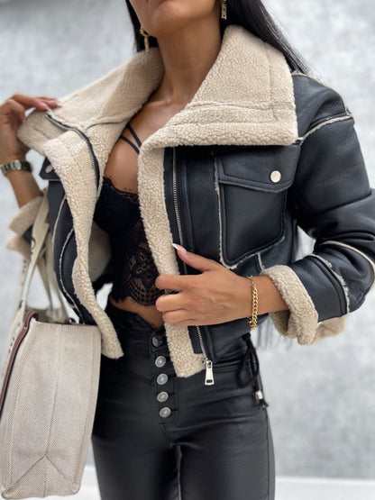 Mia️l Lederjacke mit warmer Wolle