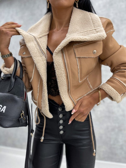 Mia️l Lederjacke mit warmer Wolle