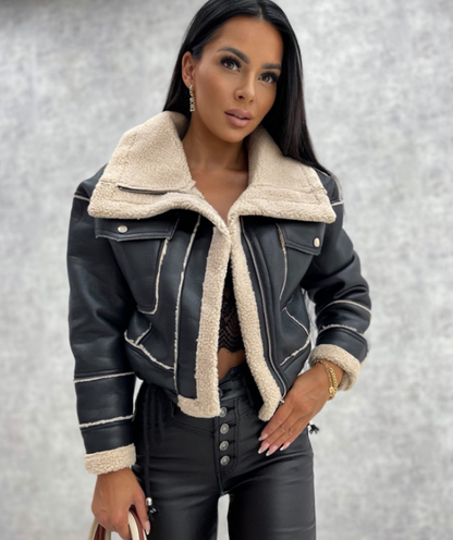 Mia️l Lederjacke mit warmer Wolle