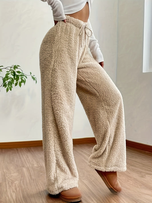 Amelia | Solid High Waist Fuzzy Pants