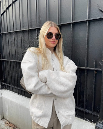 Femke | Stijlvolle Aviator Jas met Zakken en Losse Pasvorm