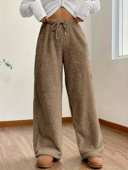 Amelia | Solid High Waist Fuzzy Pants