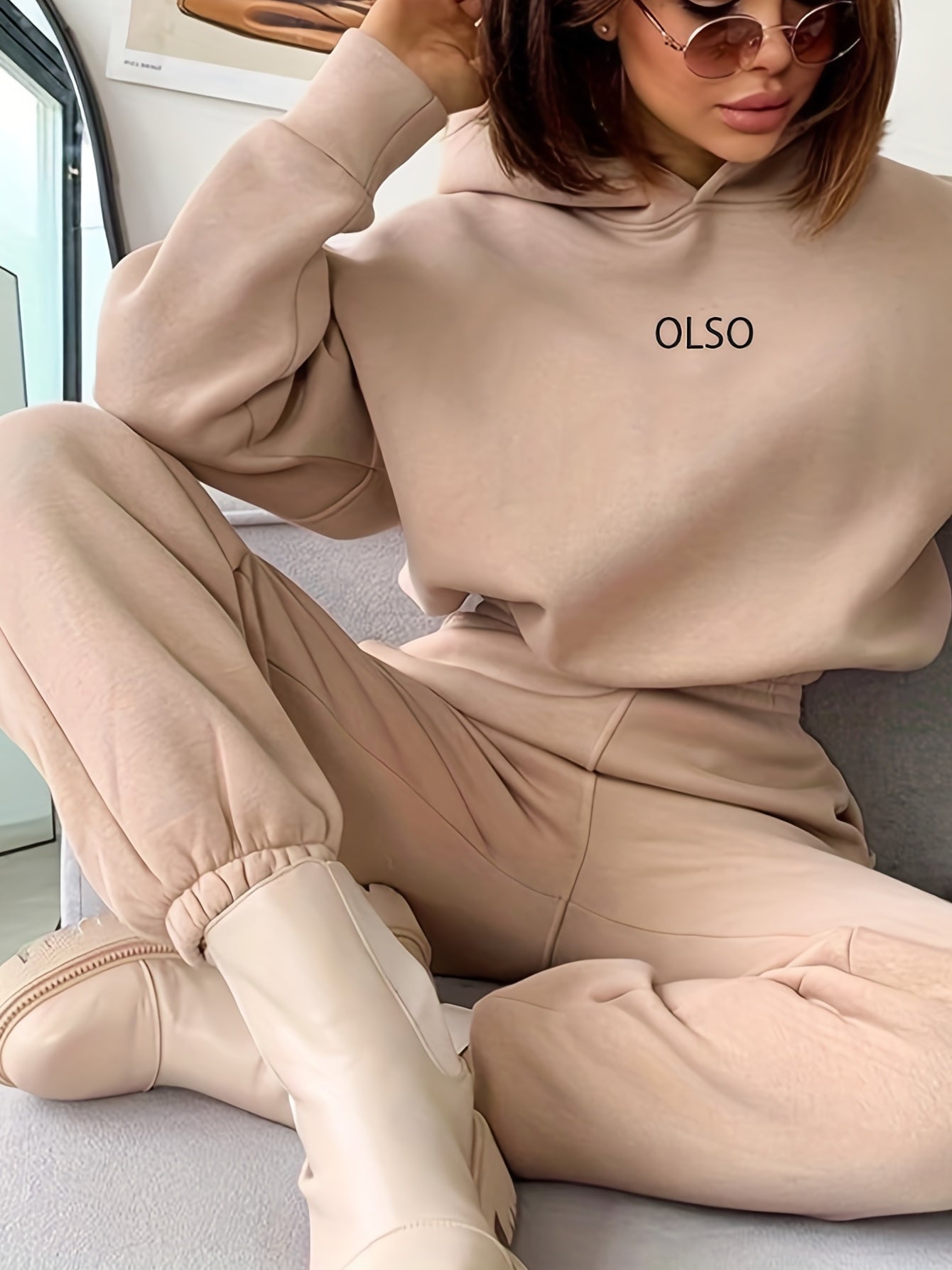 Emily | Olso Damen-Set | Lässiges zweiteiliges Set aus Kapuzenpullover und Jogginghose