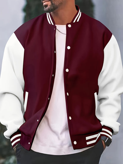 James | Casual Varsity Jacket met Kleurblokken en Baseball Kraag