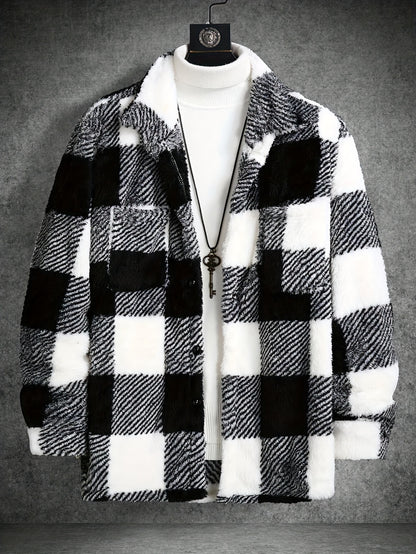 Ethan | Men's Color Block Checked Fleece Jacket