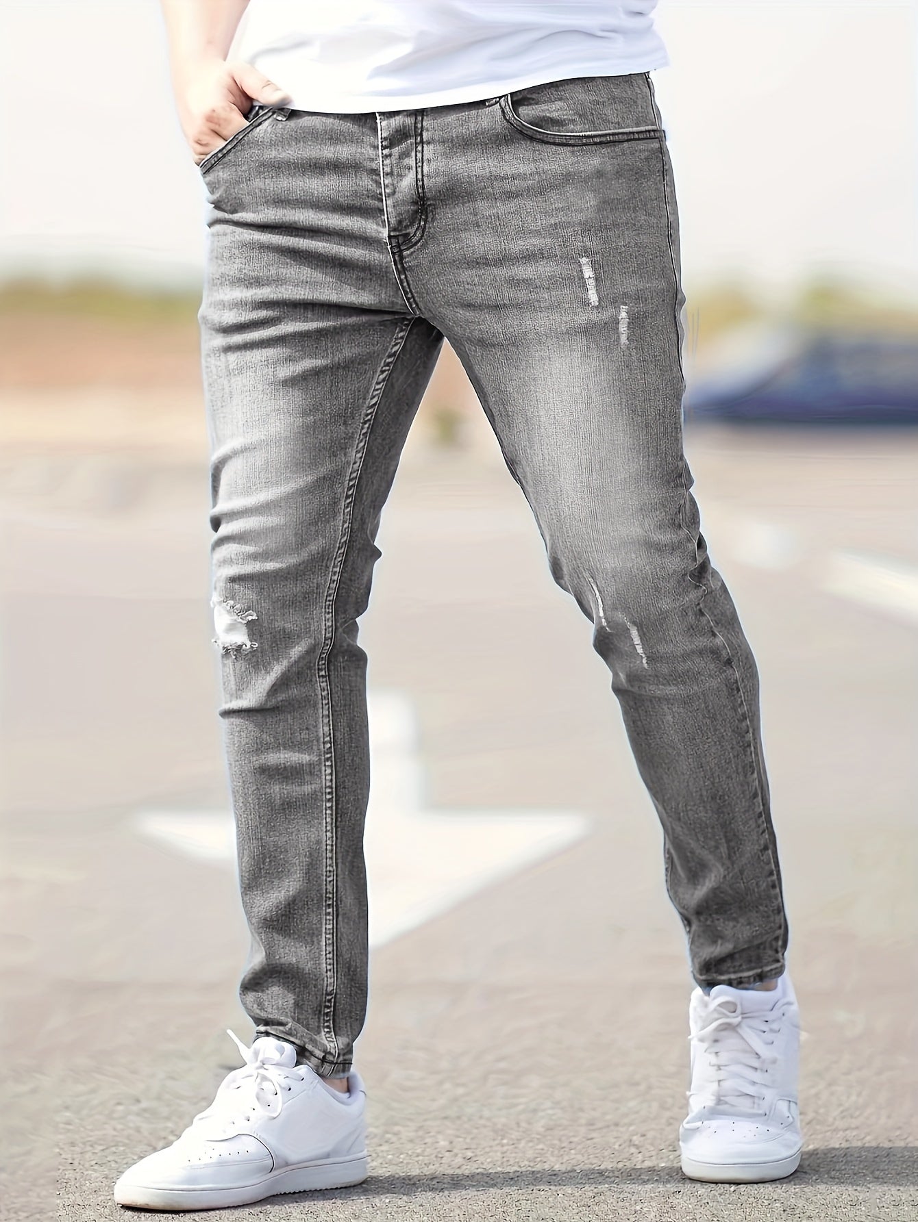 Benjamin | Slim-Fit-Jeans im zerrissenen Design mit mittlerem Stretch für Frühling und Sommer