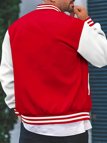 James | Casual Varsity Jacket met Kleurblokken en Baseball Kraag