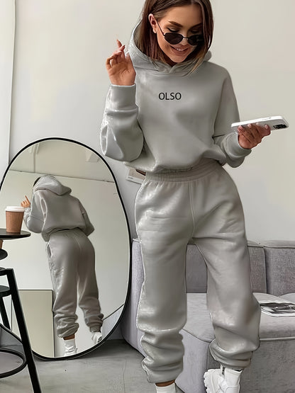 Emily | Olso Damen-Set | Lässiges zweiteiliges Set aus Kapuzenpullover und Jogginghose