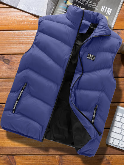 Liam | Warm Winter Vest met Rits en Staande Kraag voor Herfst en Winter