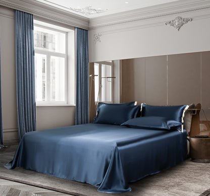 Premium Navy Blue - Beddengoed Set van Moerbei Zijde