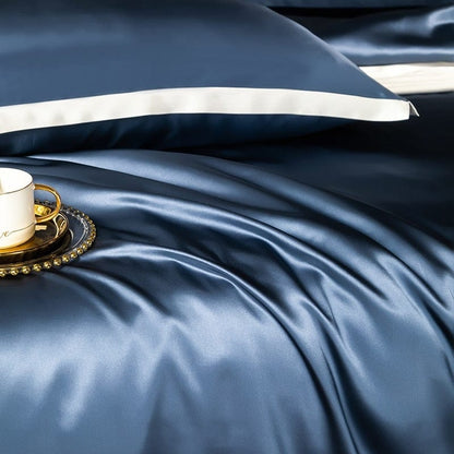 Premium Navy Blue - Beddengoed Set van Moerbei Zijde