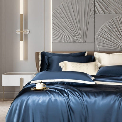 Premium Navy Blue - Beddengoed Set van Moerbei Zijde